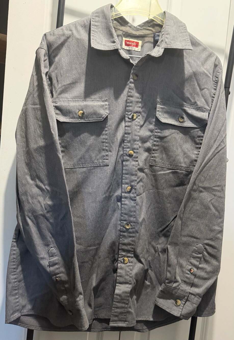 Wrangler Men's Gray Button-Up Work Shirt Jacket